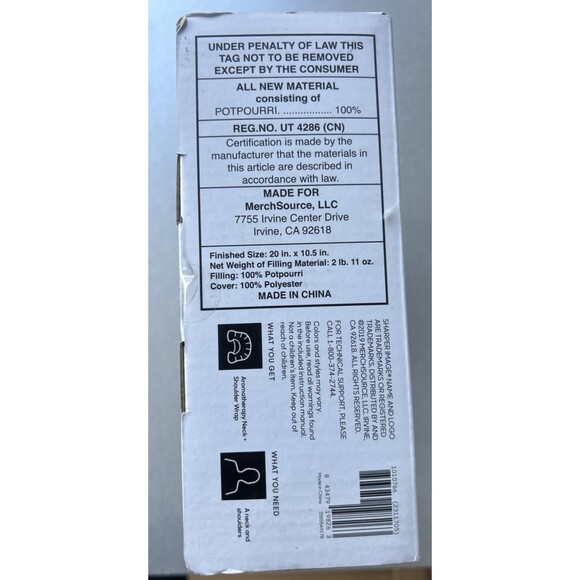 Sharper Image Aromatherapy Neck and Shoulder Wrap Filled with Natural Herbs NEW - Picture 3 of 4